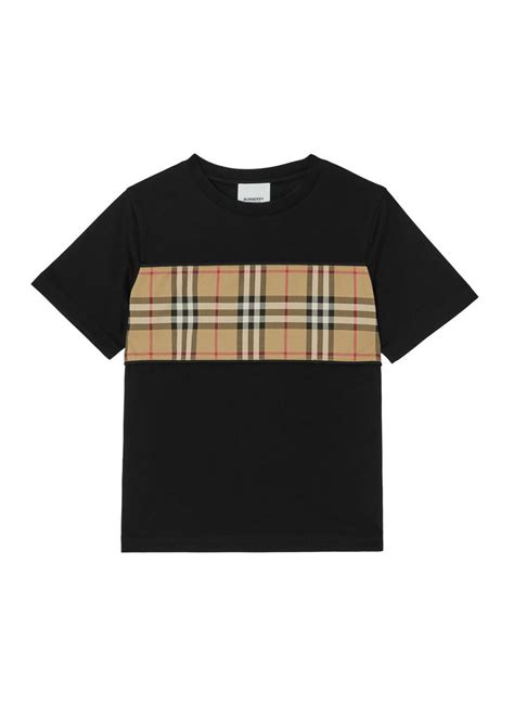 burberry vintage check panel cotton t-shirt